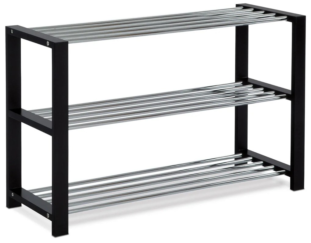 Suport pentru încălțăminte 3 nivele, negru, 3 etaje