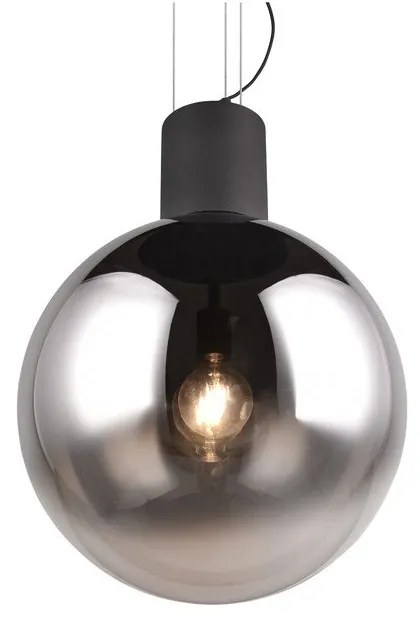 Lustră neagră LED cu abajur din sticlă ø 50 cm Cipallone – CINQUE