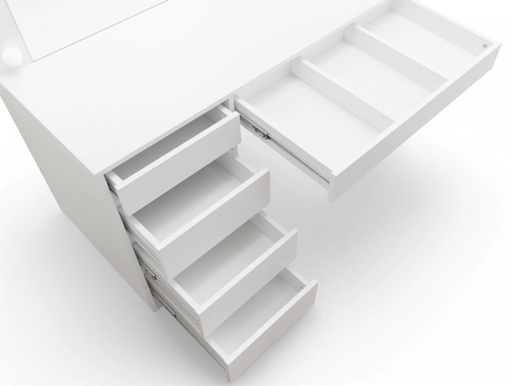 Măsuță toaletă Velinio XL 120 cm - alb
