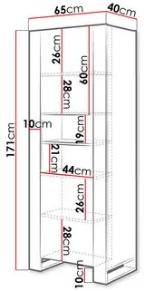 Dulap cu rafturi Empora (Stejar wotan + antracit) . 1104632