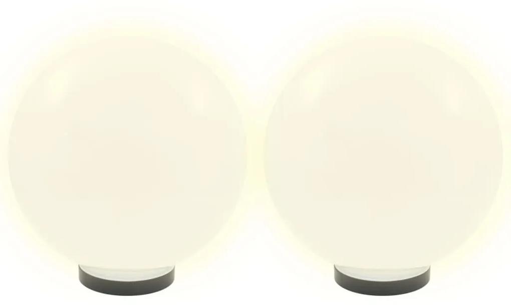 Lampi bol cu LED, 2 buc, sferice, 30 cm, PMMA 2, 30 cm, 1