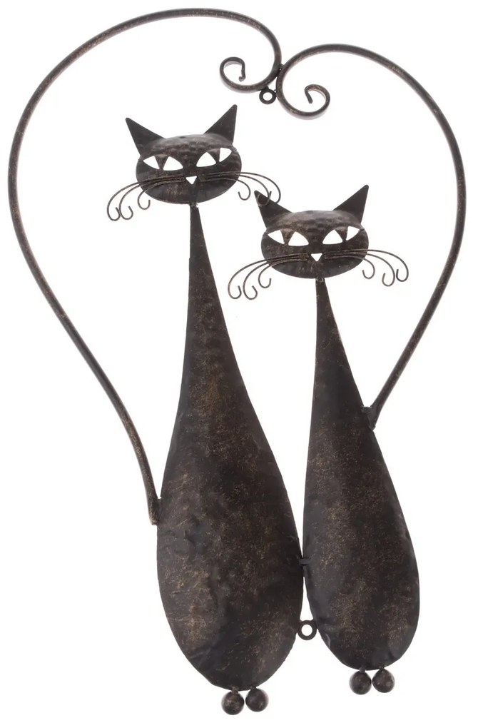 Decorațiune de perete Cats, din metal,  52 cm