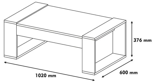 Măsuță de cafea VENUS 38x102 cm crem/maro