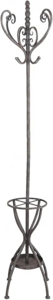 Cuier si suport umbrele fier forjat negru antichizat de pardoseala Melanie 40 cm x 40 cm x 176 cm