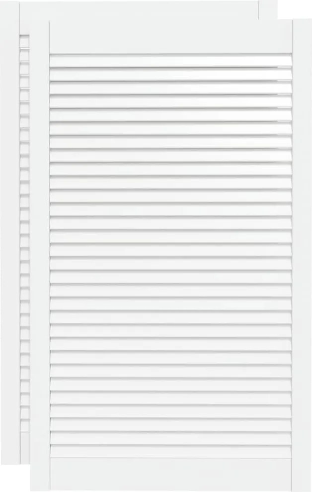 vidaXL Uși dulap design lambriu 2 buc. alb 99,3x59,4 cm lemn masiv pin