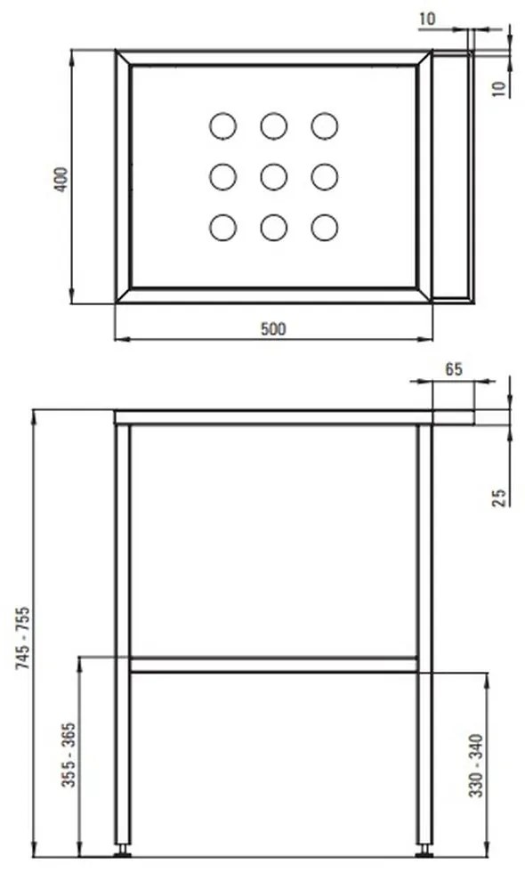 Consola sustinere lavoar cu suport pentru prosop, culoare negru 40 cm, Deante 400x565x750 mm