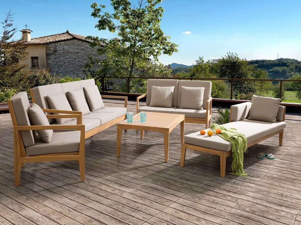 Set canapele pentru grădină Papaya (lemne deschis). 1011664