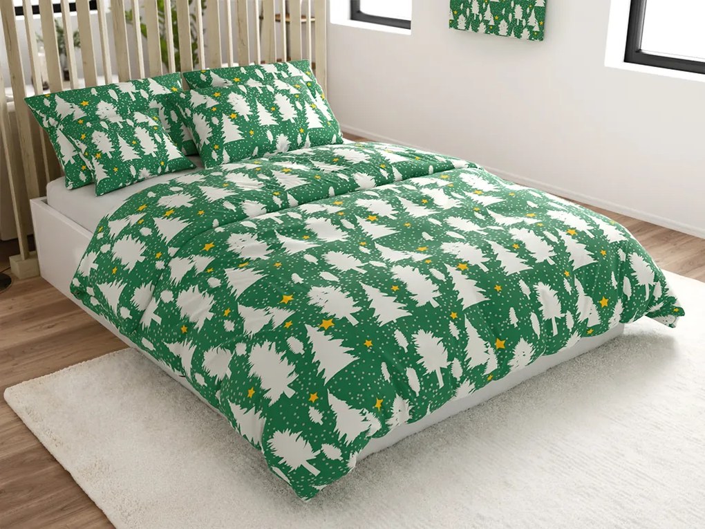 Lenjerie de pat din bumbac EVERGREEN DREAMS verde Dimensiune lenjerie de pat: 70 x 90 cm | 140 x 200 cm