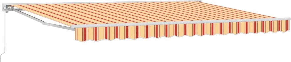 vidaXL Copertină retractabilă manuală Galben și portocalie 4,5 × 3,5 m