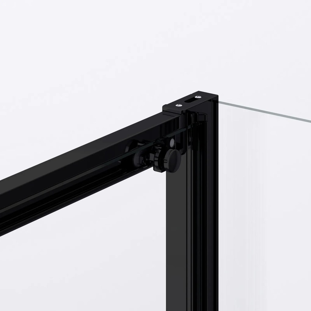 Usa culisanta de dus in nisa, 1400 mm, negru mat, doua elemente, Ronal Divera 1400 mm