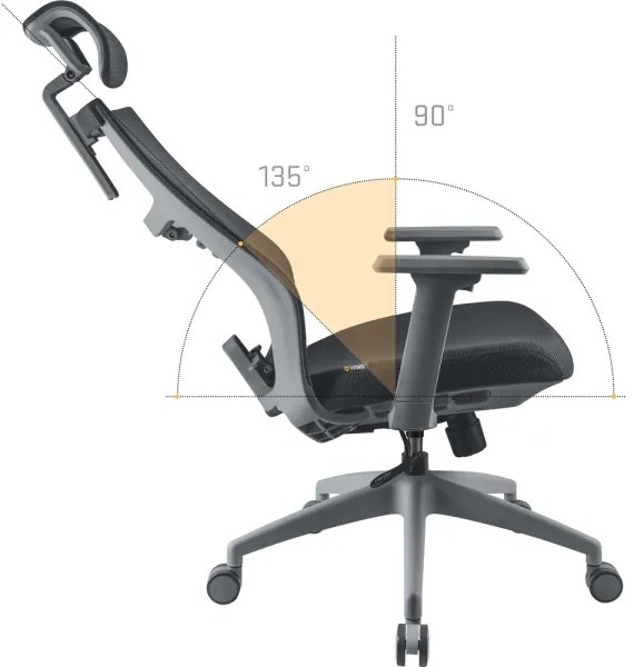 Scaun de birou negru/gri Yenkee