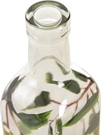 Sticlă pentru ulei Cottage imprimată verde din sticlă – "Olivia"
