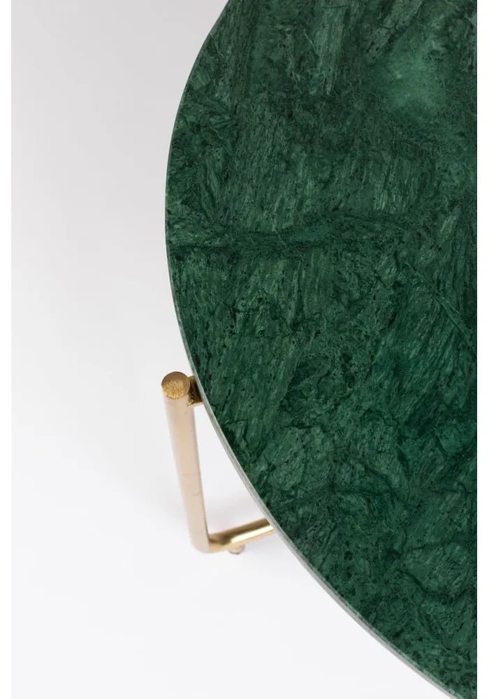 Măsuță de cafea verde/aurie rotundă cu blat din marmură ø 70 cm Timpa – White Label