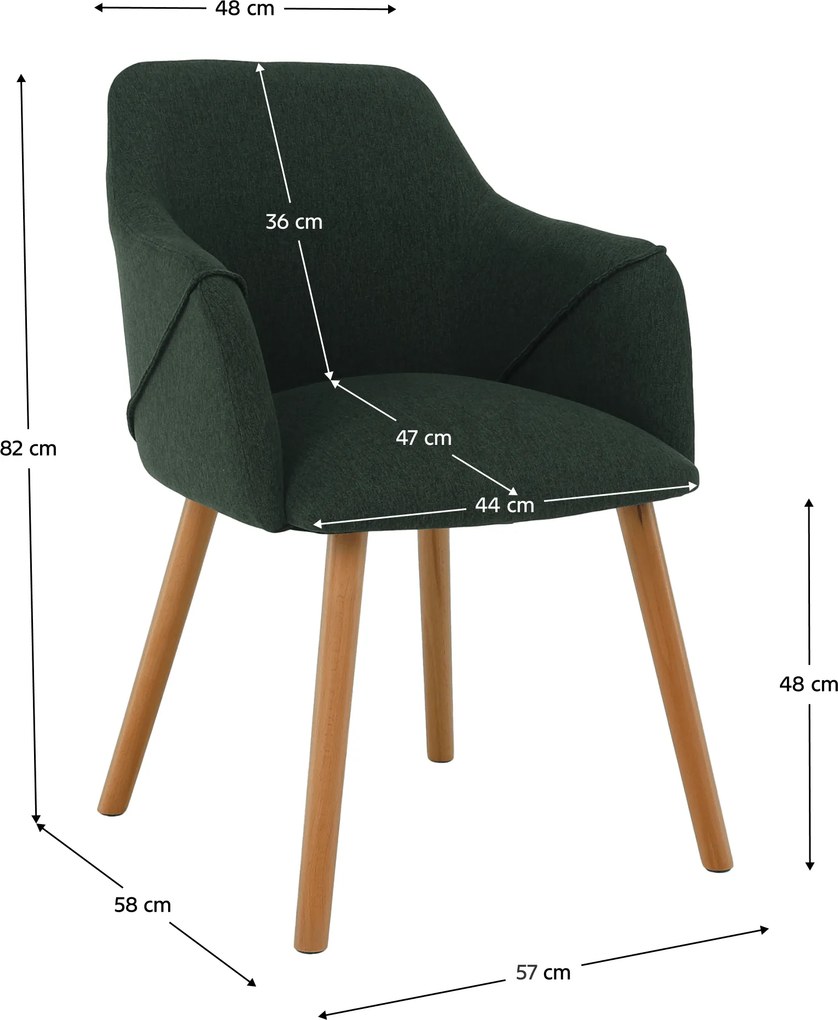 Fotoliu design, verde / fag, PETRUS