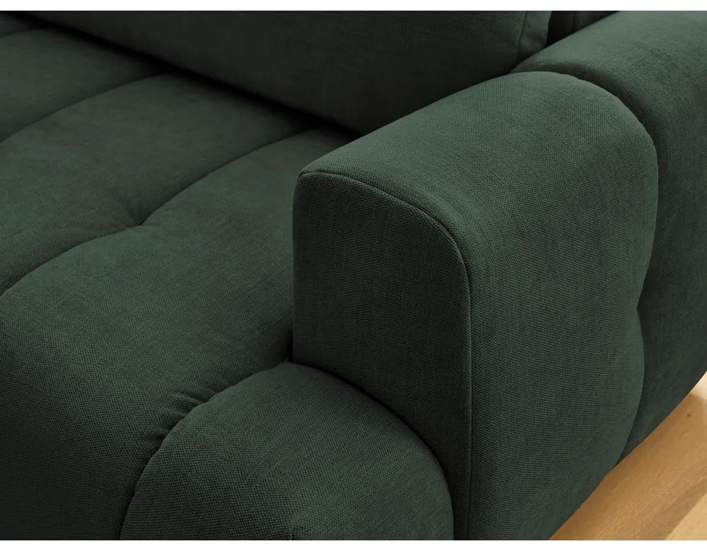 Colțar verde extensibil/cu spațiu de depozitare (cu colț pe partea stângă/în formă de ”L”) Fuji – Bobochic Paris