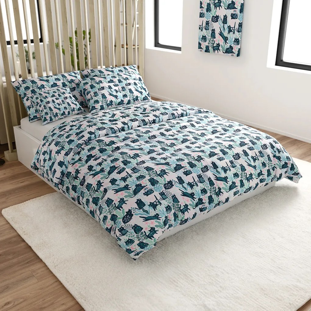 Lenjerie de pat din microfibra CREEPY CATS colorat Dimensiune lenjerie de pat: 70 x 90 cm | 140 x 220 cm