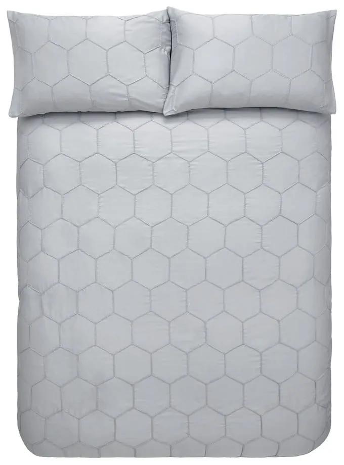 Lenjerie de pat din bumbac Bianca Honeycomb, 200 x 200 cm, gri
