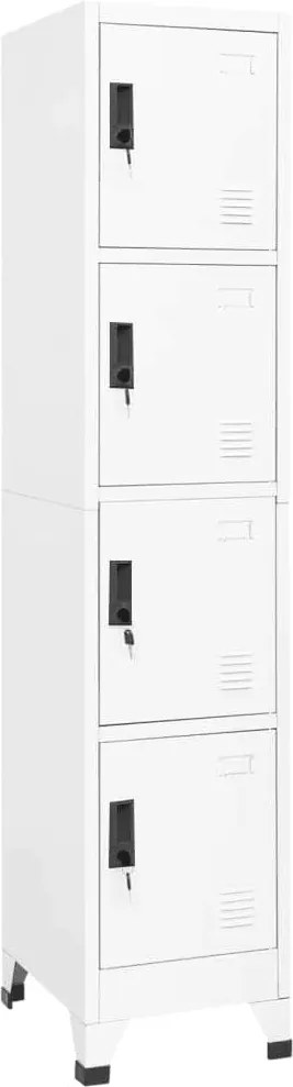 vidaXL Fișet, alb, 38x45x180 cm, oțel