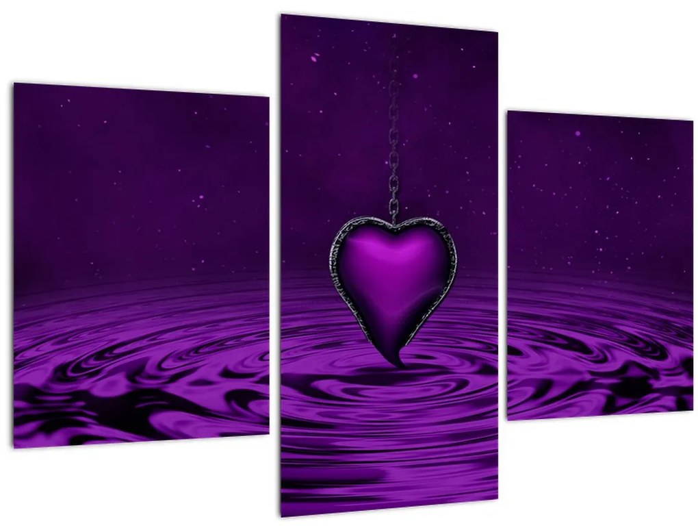 Tablou ci inima violetă (90x60 cm)