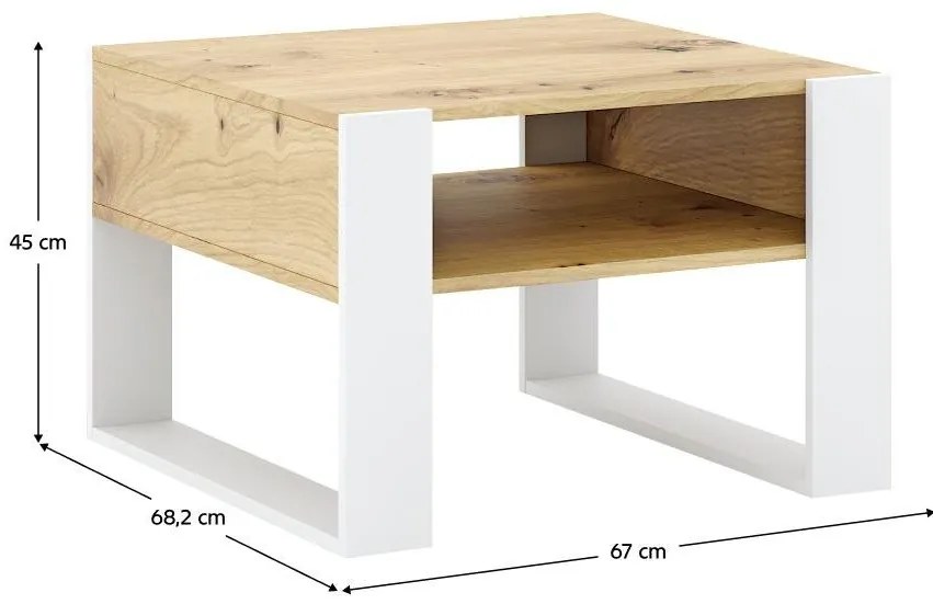Măsuță de cafea Corosta 2 (Stejar artisan + alb) . 1097159