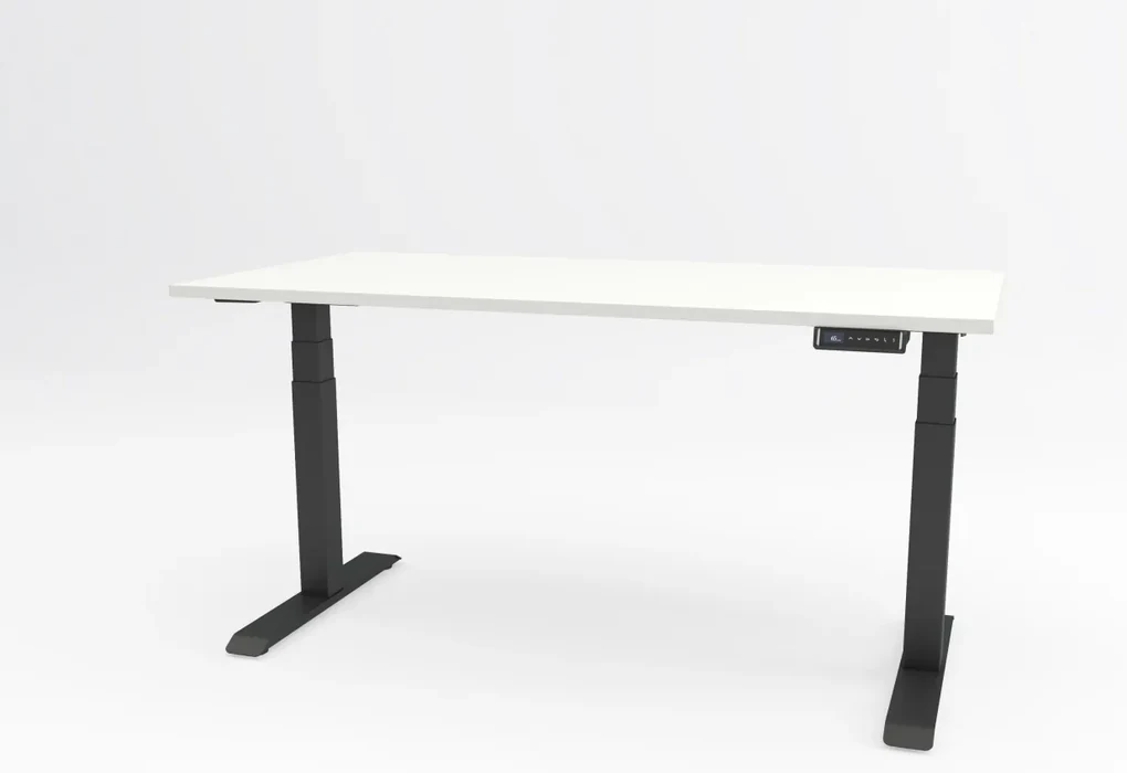 Birou reglabil pe inaltime TerrA8 PRO BLACK- 2 motoare, profil patrat, culoare Negru (Dimensiune blat: 120x60 cm, Culoare blat: Alb 25mm)