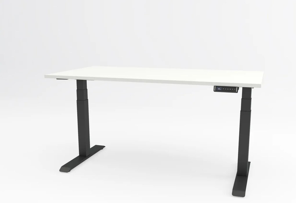 Birou reglabil pe inaltime TerrA8 PRO BLACK- 2 motoare, profil patrat, culoare Negru (Dimensiune blat: 137x67 cm, Culoare blat: Alb 25mm)