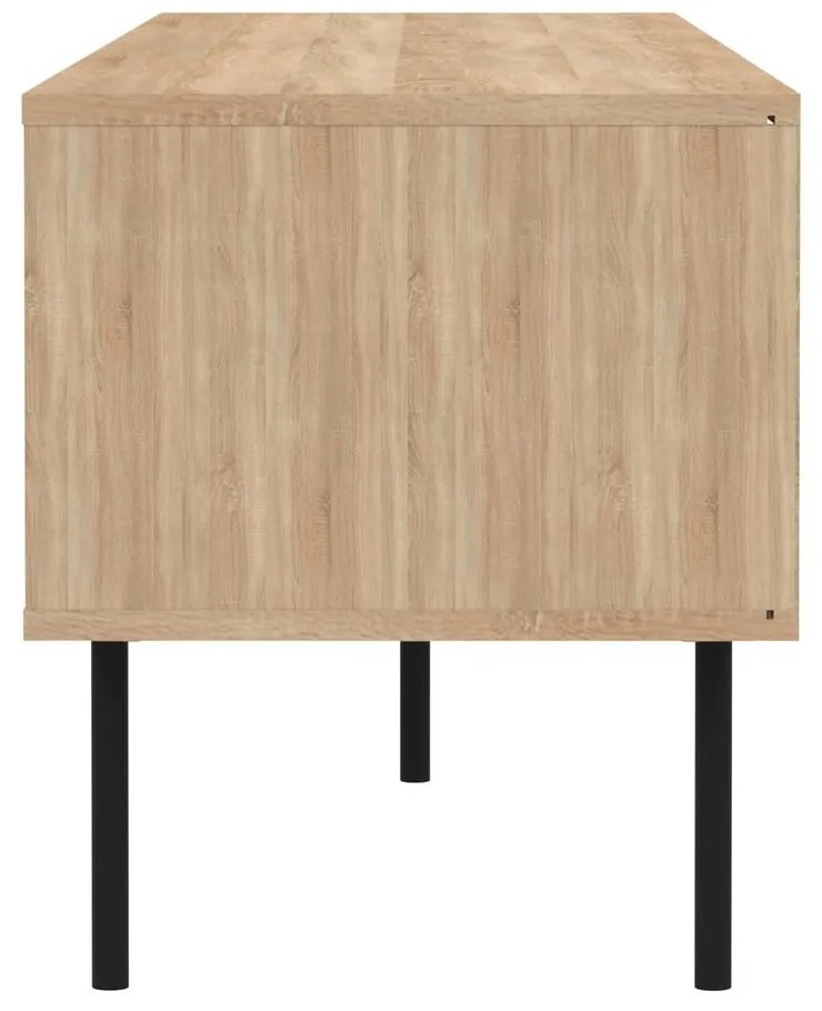 Comodă TV alb-natural cu aspect de lemn de stejar 165x40 cm Ampère – TemaHome