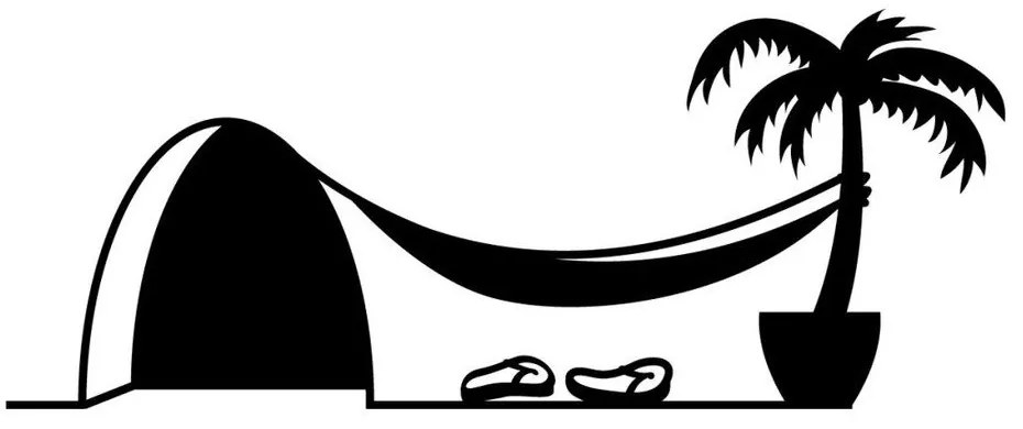 Autocolant Ambiance Mouse Hole Hamac and Palm