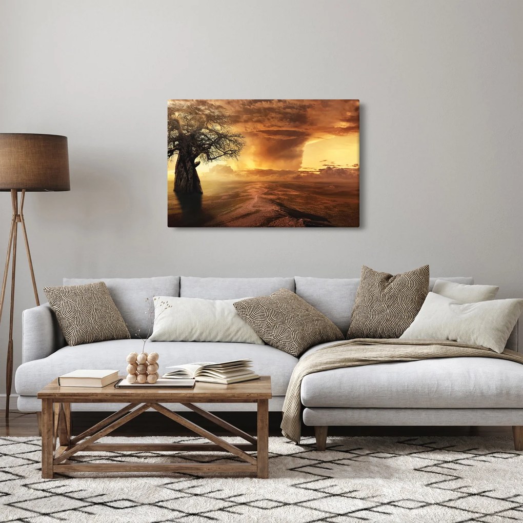 Tablou cu norii portocalii (90x60 cm)