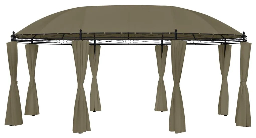 vidaXL Pavilion cu perdele, gri taupe, 520x349x255 cm, 180 g/m²