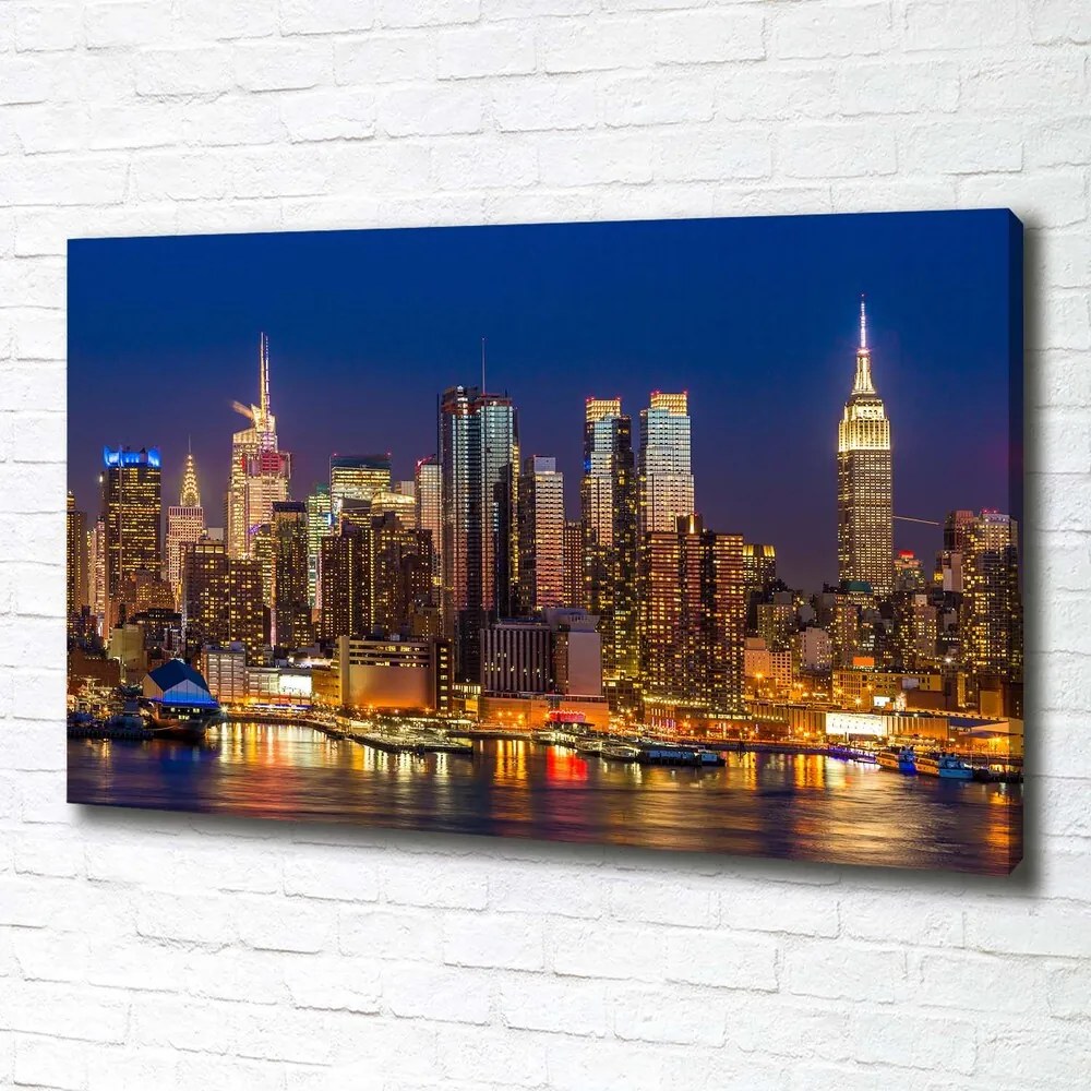 Tablou canvas Manhattan pe timp de noapte