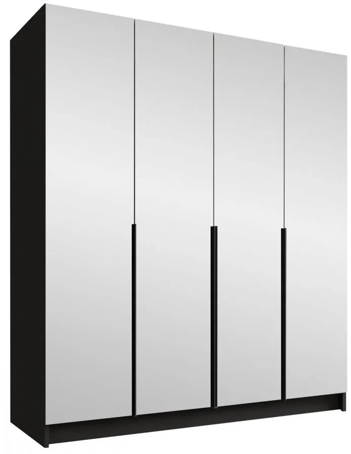 Dulap de haine Sezalos III (Negru + auriu) (cu oglindă). 1105828