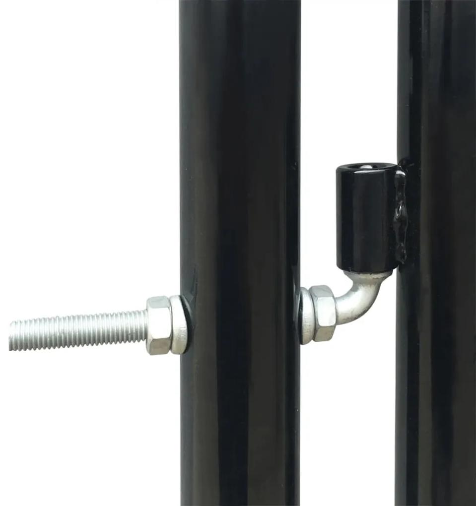 Poarta de gard cu o usa, negru, 300x225 cm Negru, 300 x 225 cm