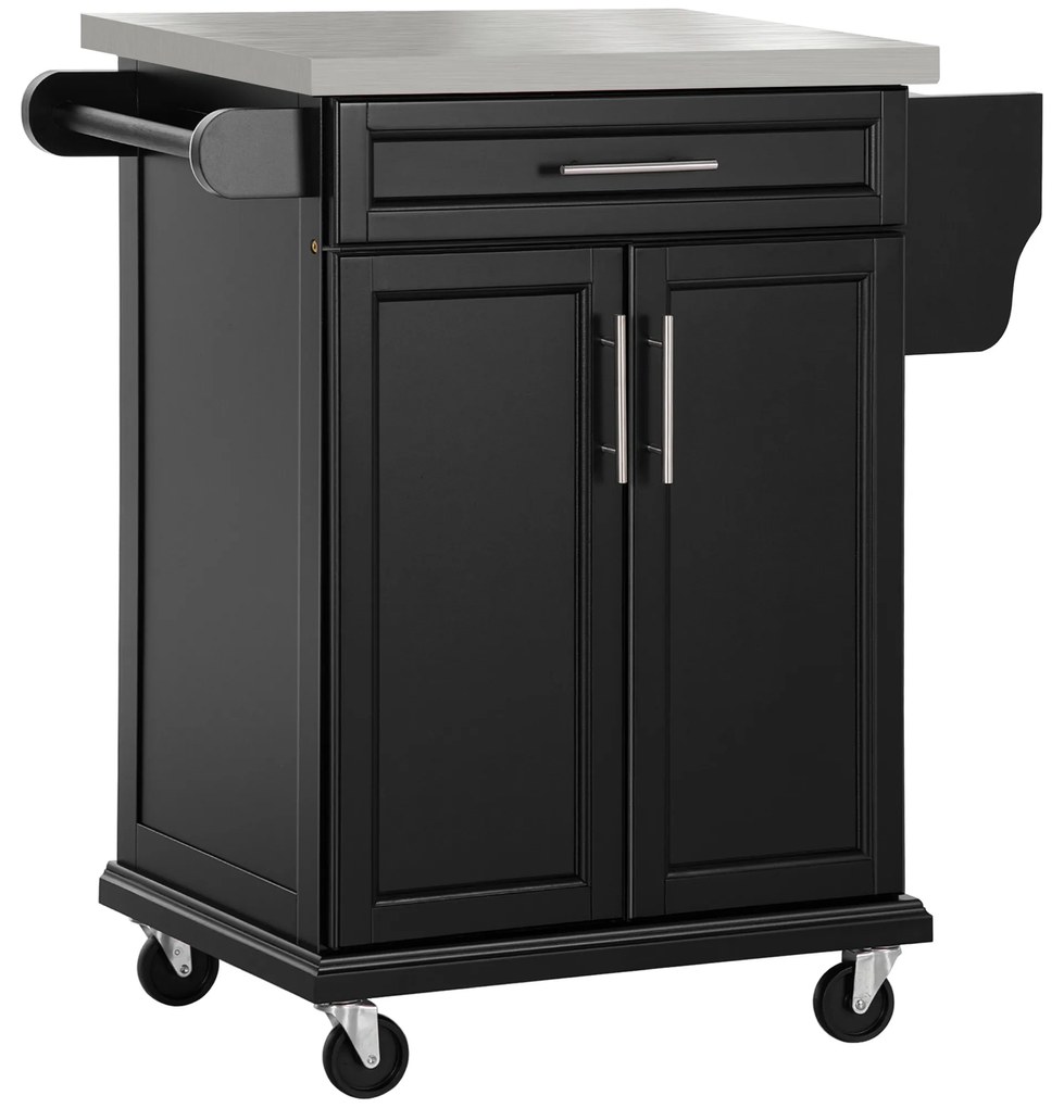 HOMCOM carrello cucina Nero 83.5 × 45.7 × 90.5cm