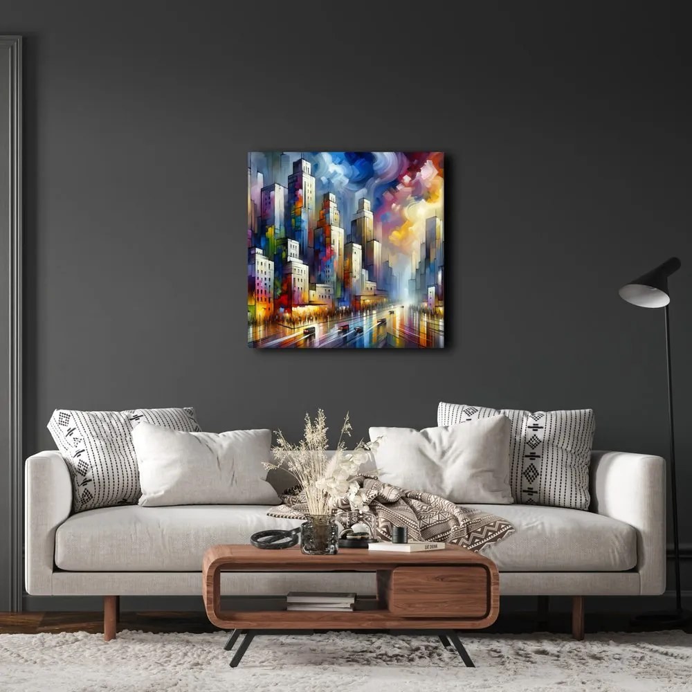 Tablou panoramă urbană abstractă