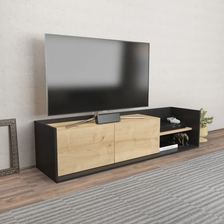 Comoda TV Krog - Antracit, Oak