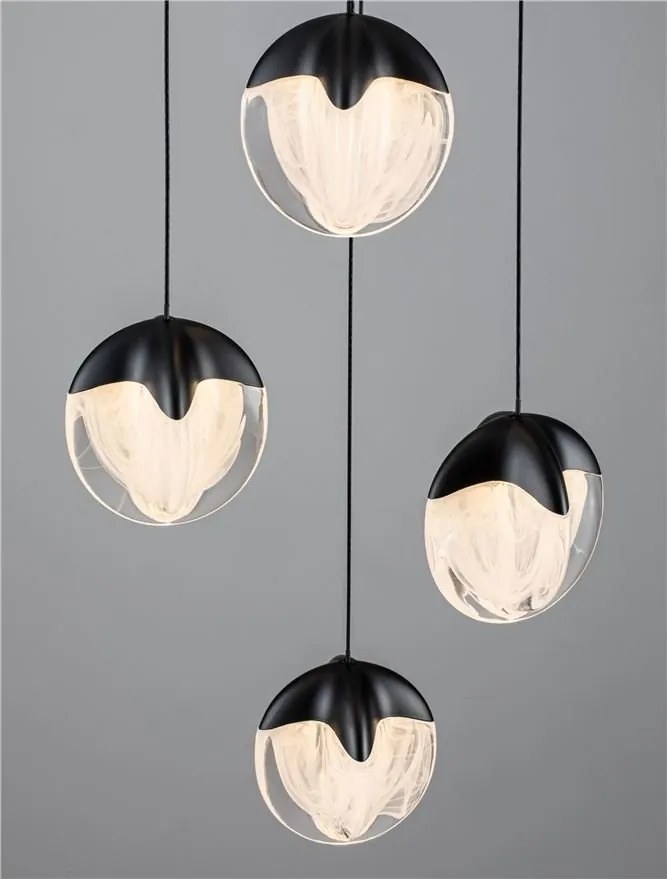 Lustra cu 5 pendule LED ALICIA negru