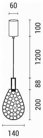 Lustră LED pe cablu LED/6,3W/230V 3000K crom lucios d. 14 cm