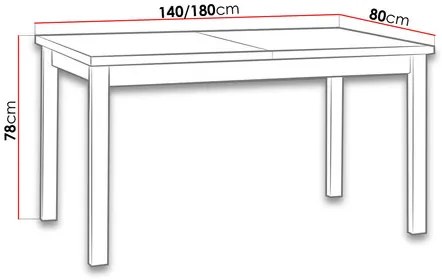 Masă sufragerie extensibilă Deasal 80 x 140 180 II (Stejar artisan + Negru) (pentru 4-8 persoane). 1105369
