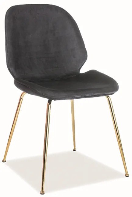 Scaun de sufragerie Catifea Negru, ADRIEN VELVET