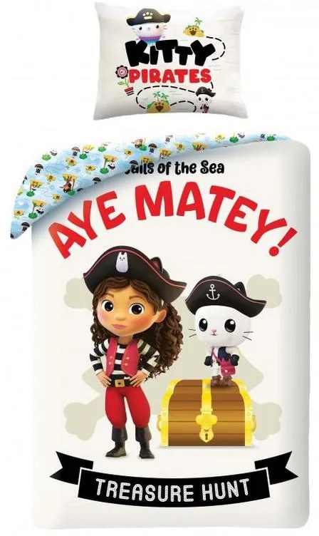 Gabby&#039;s Dollhouse Treasure Hunt set lenjerie de pat 140×200cm, 70×90 cm