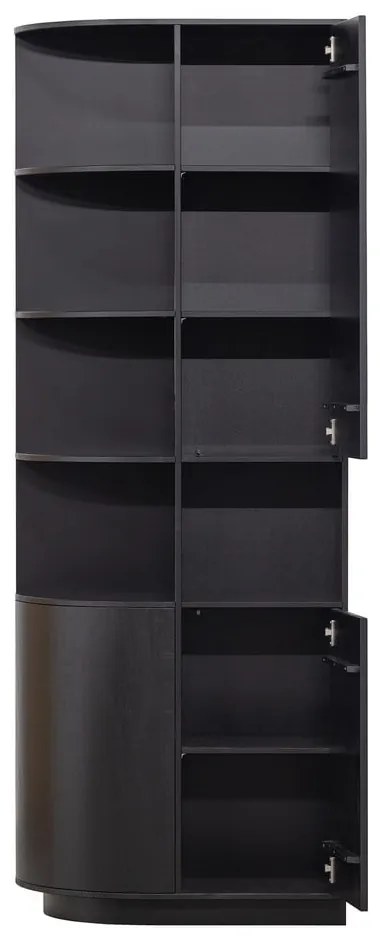 Bibliotecă modulară neagră din lemn masiv de pin 228x210 cm Finca – WOOOD