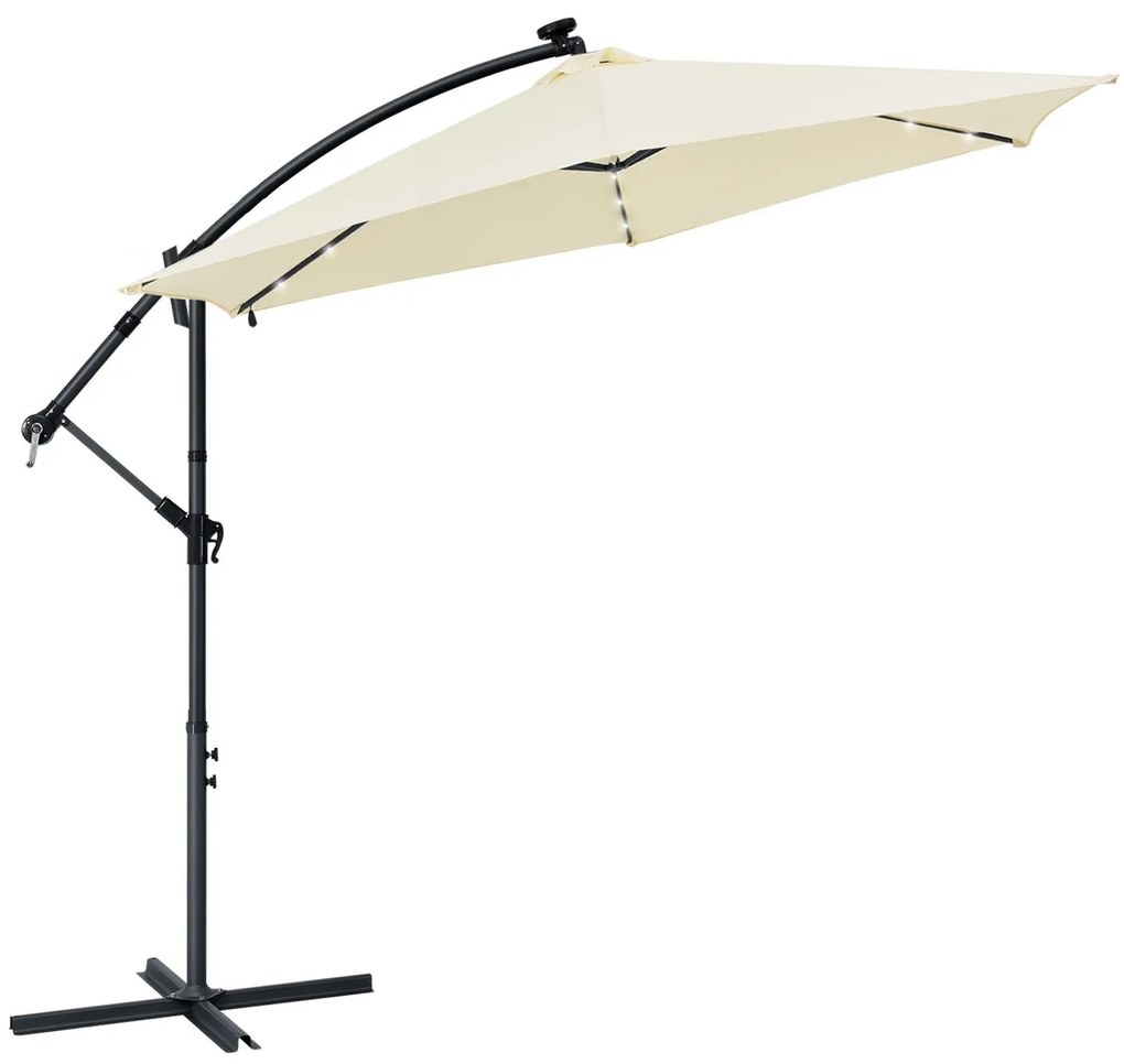 Jusky Umbrela de soare LED Brazilia Ø 3.0m - crem