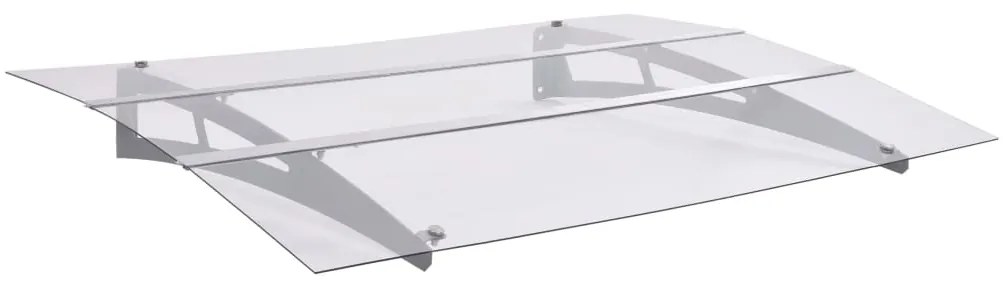 vidaXL Copertină de ușă argintiu și transparent 120x90 cm policarbonat