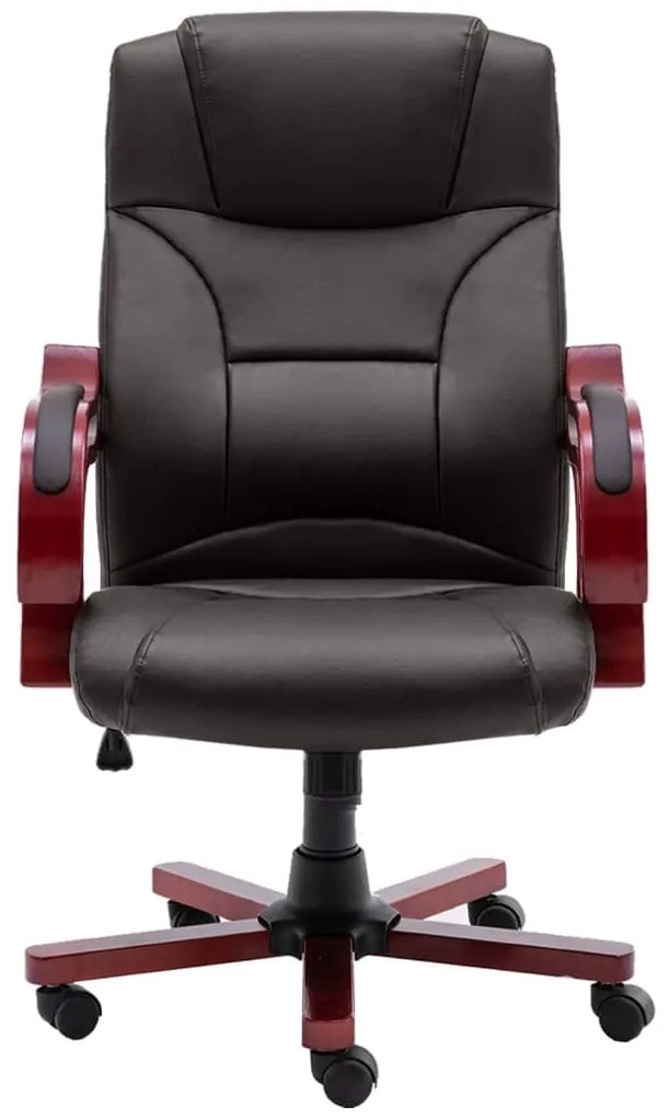 20560 vidaXL Scaun de birou, maro, piele naturală