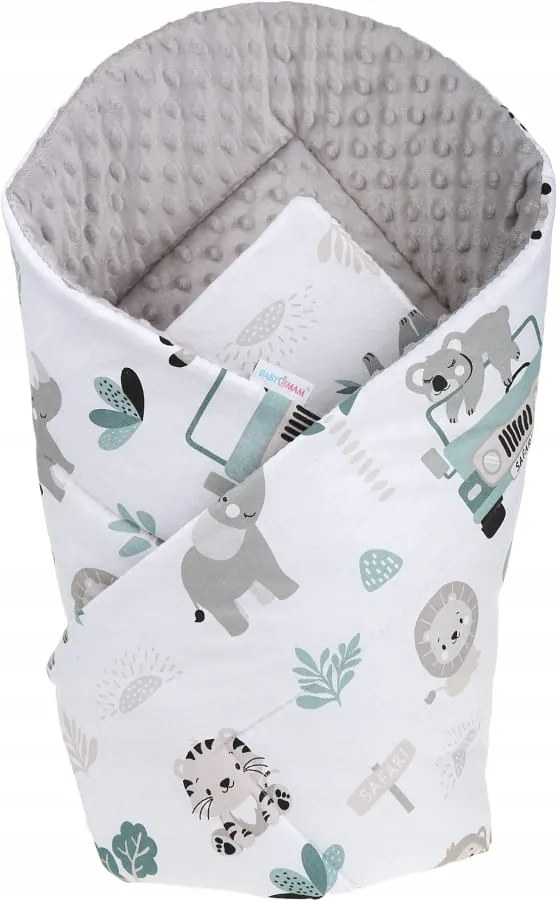 ShopJK FAȘĂ ÎNFĂȘAT COPII CU DOUĂ FEȚE - MINKY SAFARI