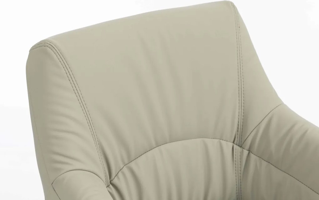 HR840N Scaun Culoarea Inului Piele Ecologica Premium Soft cu Bază Aurie