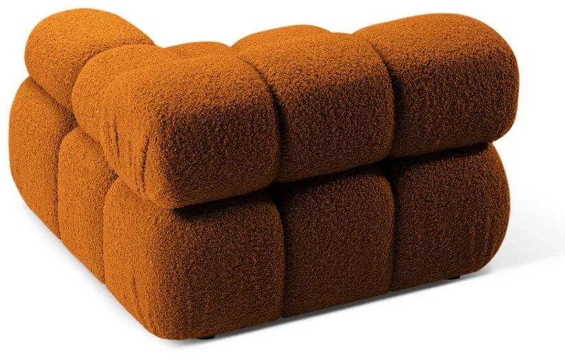 Modul pentru canapea modulară portocaliu cu tapițerie din țesătură bouclé (cu colț pe partea dreaptă) Bellis – Micadoni Home