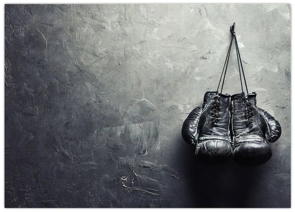 Tablou pe sticlă - Mănuși de box (70x50 cm)