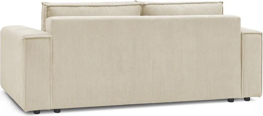 Canapea bej extensibilă cu tapițerie din catifea reiată 245 cm Nihad – Bobochic Paris